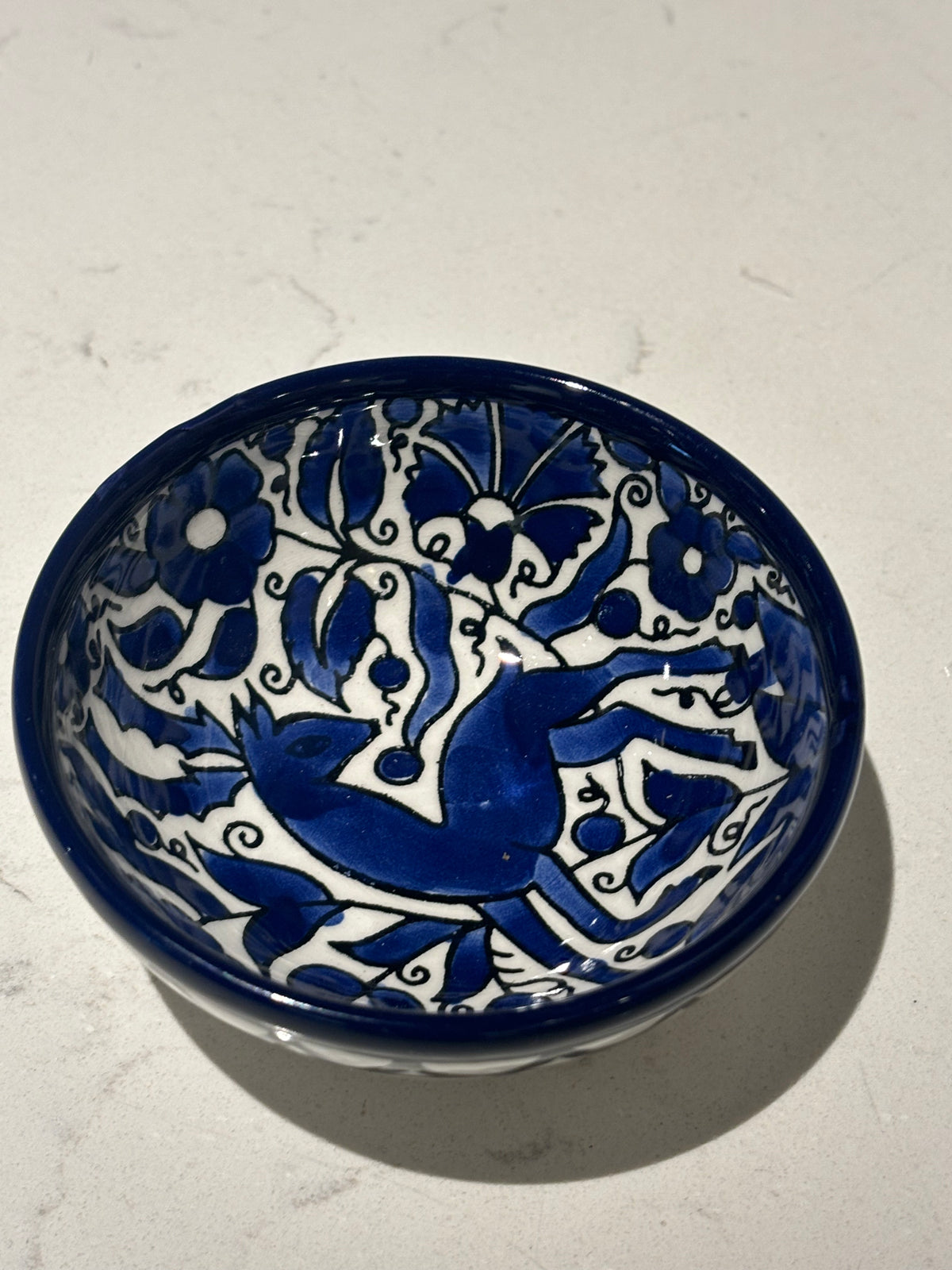 Ceramic Small Bowl-blue deer