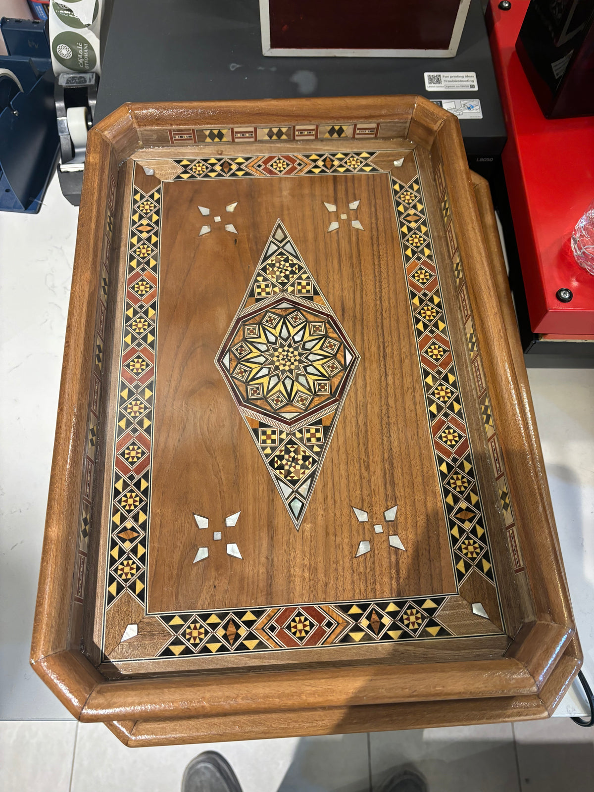 Handcrafted Wooden Mosaic Serving Tray