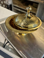 copper serving bowl with lid