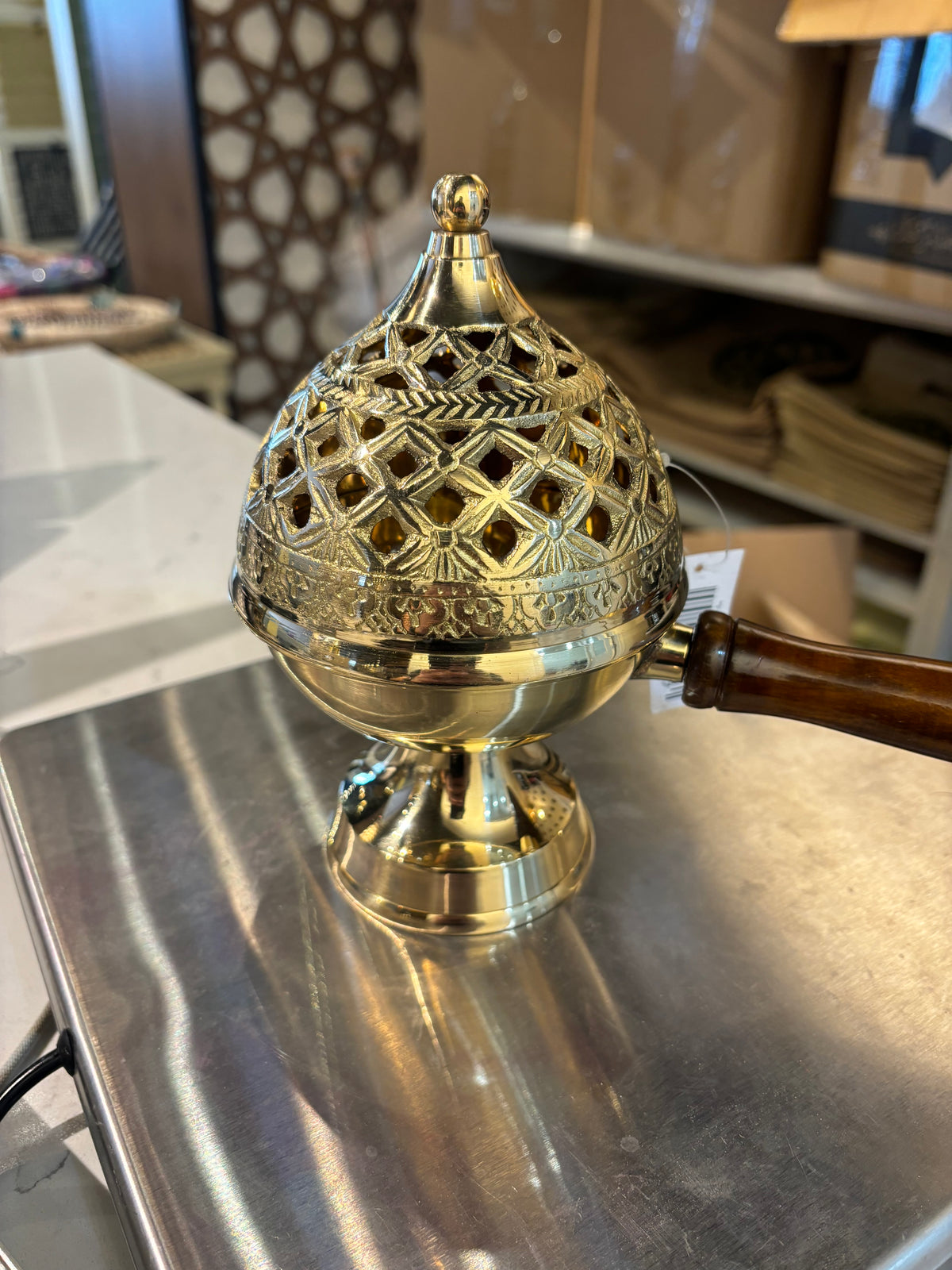 handcrafted indian incense burner withh wood hand