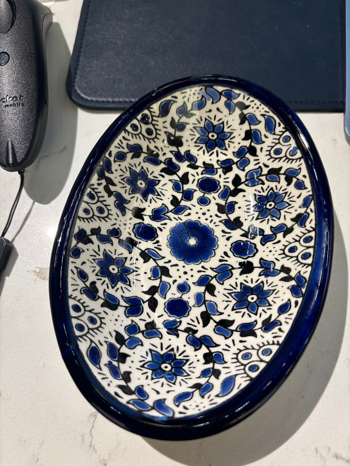 floral branch oval dish