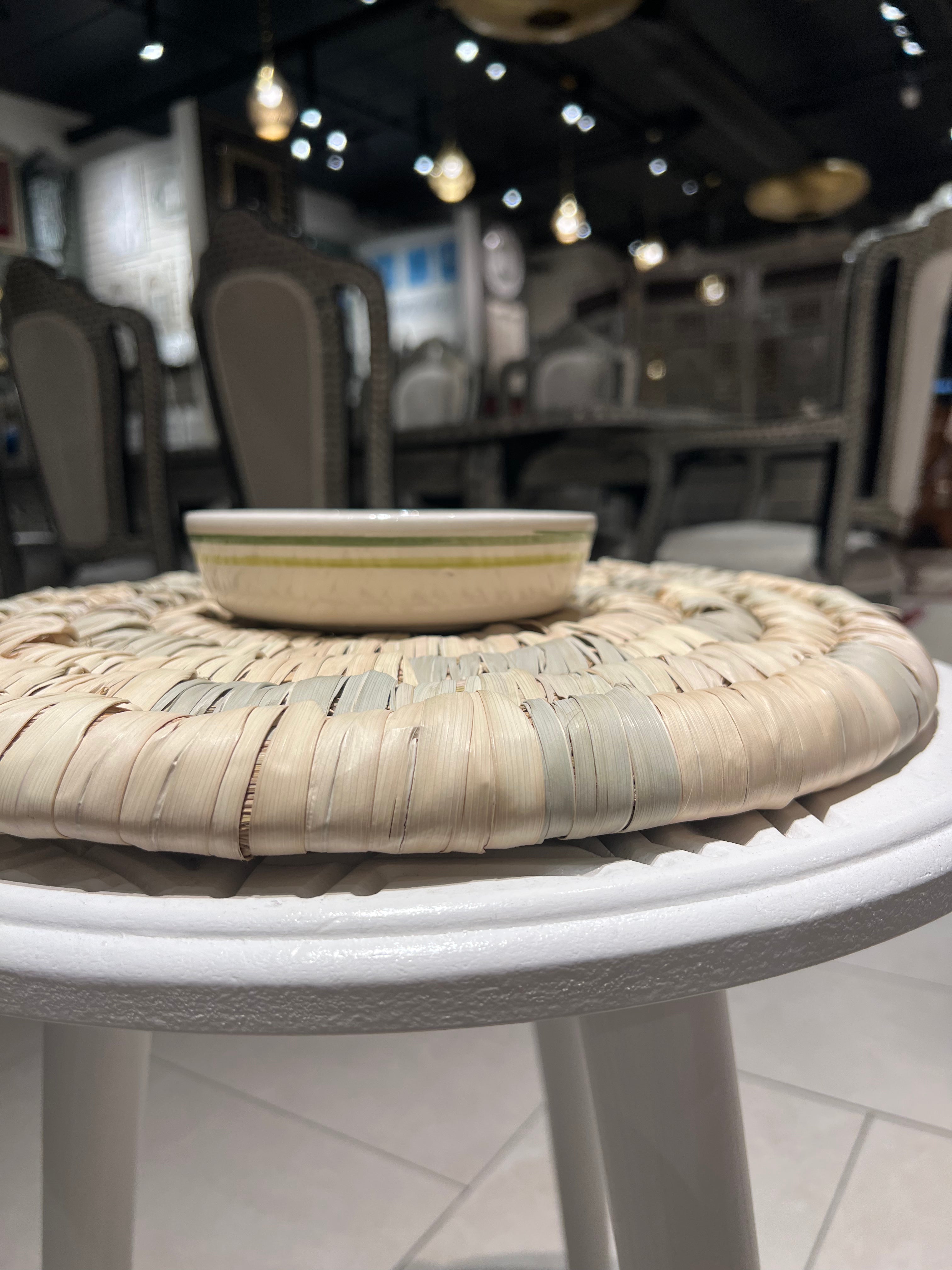 Hand-Painted Ceramic Serving Bowl – Olive Design
