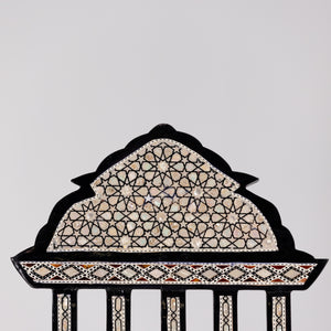Artisan Elegance: Sadaf Inlaid Chair 23 in (L) x 17 in (W) x 40 in (H) / Style 2
