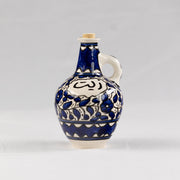 Ceramic Olive Oil Jug - Blue Floral Pattern