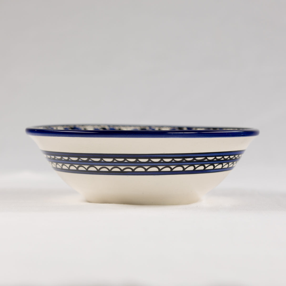 Ceramic Serving Bowl - Intricate Blue Floral Pattern