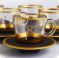 Organic Dyed Black and Gold Coffee Set