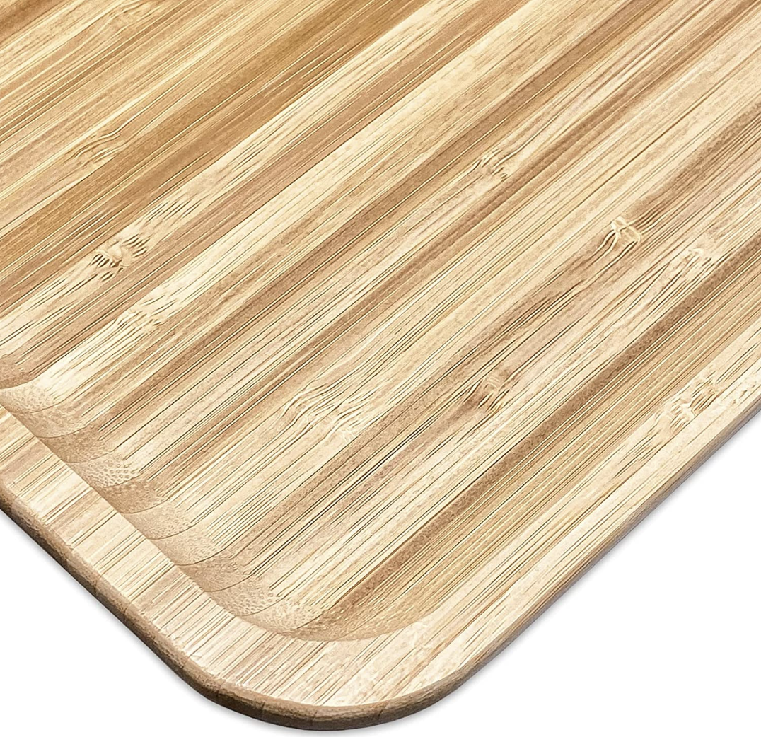 Natural Bamboo Minimalist Rectangular Serving Tray