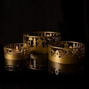 Ramadan Elegance: Mosque Patterned Metal Tray Set - WAMH127