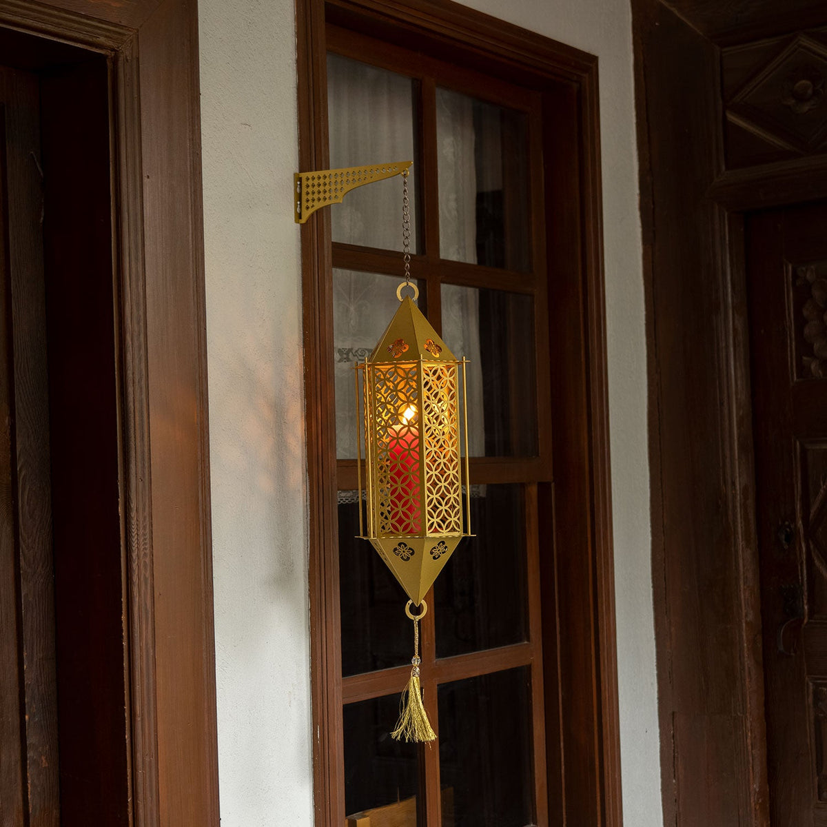 Golden Serenity: Traditional Islamic Wall Lantern - WAMH120