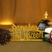 Ramadan Kareem: Golden Greetings Metal Tabletop Decor - WAMH105