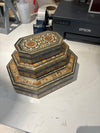 Handcrafted Octagonal Wooden Mosaic Box Set