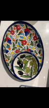 Hand-Painted Mediterranean Olive & Floral Ceramic Plate