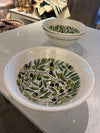 Hand-Painted Olive Branch Deep Serving Bowl