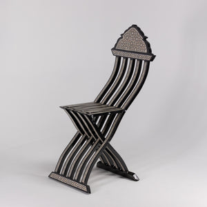 Artisan Elegance: Sadaf Inlaid Chair 23 in (L) x 17 in (W) x 40 in (H) / Style 2