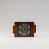Ceramic One Panel Serving Tray – Intricate Blue Floral Pattern