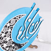 Ramadan Kareem Wooden Decor with Hilal and Beads 13 in (L) 14 in (W) / Blue - Silver / Sparkling Black hilal