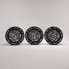Timeless Trio: Set of Three Circular Wooden Quls Artwork 10.5 in (L) 10.5 in (W) / Black - Silver