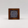 Ceramic & Wood Medium Coaster – Blue Floral Pattern