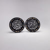 Protection Duas Wooden Art: Calligraphy & Mosaic 12 in (L) 12 in (W) / Black - Silver