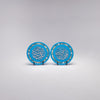 Divine Blessings: Circular Wooden Home Protection & Bismillah Plaques 9 in (L) 9 in (W) / Blue - Silver