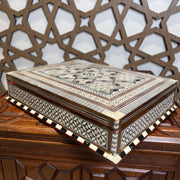 Elegant Large Sadaf Inlaid Quran Box 14 in (L) x 11 in (W) x 3 in (H)