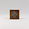 Ceramic & Wood Medium Coaster – Multicolor Floral Pattern