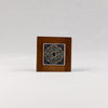 Ceramic & Wood Medium Coaster – Intricate Multicolor Floral Pattern