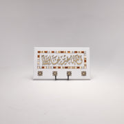Enchanting Islamic Calligraphy: Elegant Four-Hook Wooden Key Holder 9 in (L) x 16 in (W) / White - Gold / Style 4