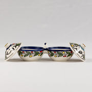 Zayt & Zaatar Double Dish - Multicolor Floral Pattern