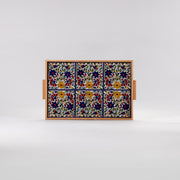 Al-Khalil Heritage Large Ceramic Tile Serving Tray 12.5 in (L) x 18.5 in (W) x 1 in (H) / Style 1