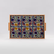 Al-Khalil Heritage Large Ceramic Tile Serving Tray 12.5 in (L) x 18.5 in (W) x 1 in (H) / Style 1