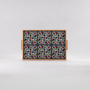 Al-Khalil Heritage Large Ceramic Tile Serving Tray 12.5 in (L) x 18.5 in (W) x 1 in (H) / Style 3