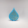 Divine Essence Medium Teardrop Wooden Panels 17.5 in (L) x 12.5 in (W) / Style 4 / Blue - Gold