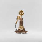 Elegance Reimagined: Retro Wooden Candlestick Rotary Phone 8 in (L) x 8 in (W) x 12 in (H)