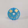 Divine Verses Wooden Disc Wall Art with Decorative Stones 17 in (L) 17 in (W) / Style 2 / Blue - Gold