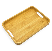 Natural Bamboo Modern Serving Tray with Handles