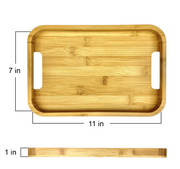 Natural Bamboo Modern Serving Tray with Handles