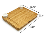 Natural Bamboo Charcuterie Board 16-Piece Set