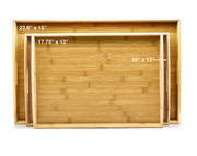 Natural Bamboo Large Serving Tray with Handles