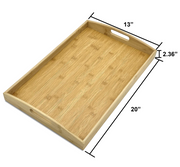 Natural Bamboo Large Serving Tray with Handles