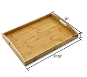 Natural Bamboo Large Serving Tray with Handles