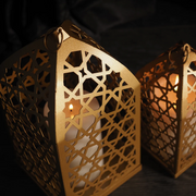 Harmony of Light: Islamic Candle Holder Duo - WAMH130