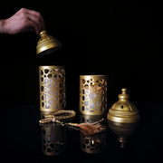 Sanctified Glow: Islamic Motif Candle Holder Set - WAMH136