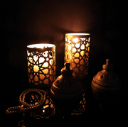 Sanctified Glow: Islamic Motif Candle Holder Set - WAMH136