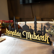 Crescent Adorned Ramadan Mubarak Tabletop Decor - WAMH109