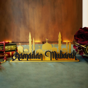 Crescent Adorned Ramadan Mubarak Tabletop Decor - WAMH109