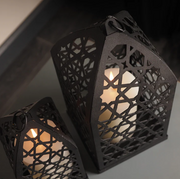 Harmony of Light: Islamic Candle Holder Duo - WAMH130