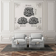 3 Quls Metal Islamic Wall Art Collection - Featuring Surah Al-Ikhlas, Surah Al-Nâs, and Surah Al-Falaq WAM179