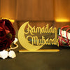 Golden Greetings: Ramadan Mubarak Steel Tabletop Decoration - WAMH107